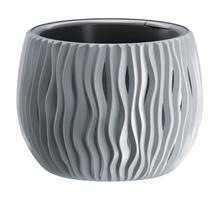 Plastikinis lauko vazonas SANDY BOWL, pilkos spalvos, vazono skersmuo 18 cm.