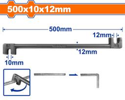 Armatūros lankstymo įrankis WADFOW, 45CS, 10x12 mm, 500 mm, WQB3350