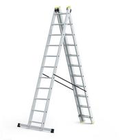 Profesionalios kopėčios HERVIN EQUIPMENT+, aliuminės, universalios, dvipusės, ištraukiamos, 3x11 pak
