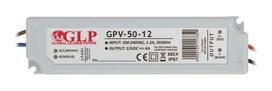 LED transformatorius GLP Gpv-50-12, 50 W, 4A,  DC 12 V, AC 100-240 V, IP67, plastikinis, nuo -30 iki
