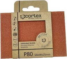 Kempinė šlifavimui CORTEX BQ, 68x98x25 mm, P80, aliuminio oksidas su keramika