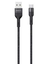 USB-A-Type C laidas HAVIT M.Cube 617/6134, 0,5GB/s, 2,1A, 1-1,2m, pinto audinio laidas