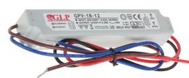 LED transformatorius GLP Gpv-18-12, 18 W  1,5A, DC 12 V, AC 200-240 V, IP67, plastikinis, nuo -30 ik