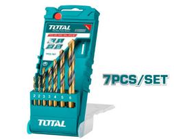 Grąžtų rinkinys metalui TOTAL, 7 vnt. HSS, (2, 3, 4, 5, 6 mm), TACSD0075
