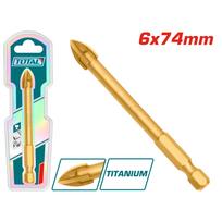 Grąžtas TOTAL, stiklui ir plytelėms, 6x74 mm, TACG210612