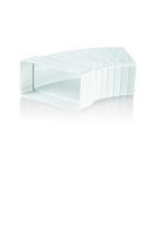 Ventiliacinė alkūnė PLASTIVENT, 55 x 110, kampas 3-48°, horizontali, universali, plastikinė, balta,