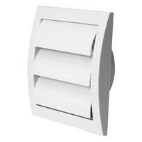 Ventiliacinės grotelės EUROPLAST ND10Z, d100/148 x 153, plastikinės, su žaliuze, baltos spalvos