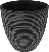 Keraminis lauko vazonas, juodos sp., 13,5 x 13,5 x 13 cm.