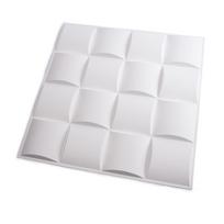 PVC 3D sienų lakštas WAKSLINE Hm3D-008, spl. balta, 500x500x10 mm
