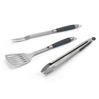 Griliaus įrankių rinkinys BARBECOOK, (mentelė, šakutė, žnyplės), 3vnt., juodos spalvos, 43 cm