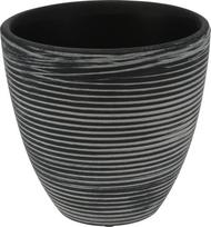 Keraminis lauko vazonas, juodos sp., 16,5 x 16,5 x 16 cm.