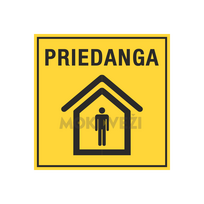 Informacinis ženklas, priedanga, 300 x 300 mm, lipdukas