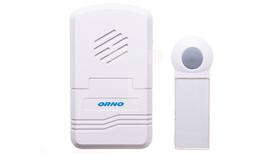 Skambutis ORNO Or-Db-Kh-122, baltos sp., 75m bevielis, 3xAA (kompl. nėra), mygtuko elementas CR2032