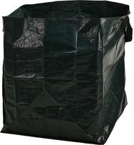 Sulankstomas maišas sodo atliekoms, 390 l, 70 x 70 x 80 cm, 120 g/m,2 su rankenomis, tamsiai žalios
