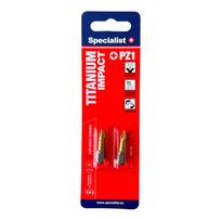 Smūginis sukimo antgalis SPECIALIST+ Titanium PZ1, 25 mm, 2 vnt.