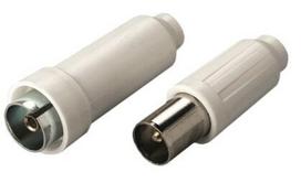 Jungtis TV ELECTRALINE 62201, 75 OHM,  kištukas + lizdas, 2vnt.