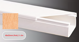 Kanalas kabeliui SERT PLASTIK Sert4025Beech, 2 m, PVC, 40 x 25 mm, buko/šviesiai rudos spalvos