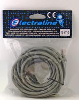 Tinklo kabelis ELECTRALINE 500305, CAT5E/UTP, su dviem kištukais RJ45-RJ45, 5.0m