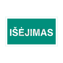Informacinis ženklas, išėjimas, 130 x 230 mm, lipdukas