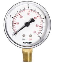 Radialinis manometras FERRO, 4 barų, 63 mm, 1/4", M6304R