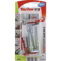Dvikomponenčiai kaiščiai FISCHER Duopower, su L formos kabliu 8 x 40 mm, 4 vnt.