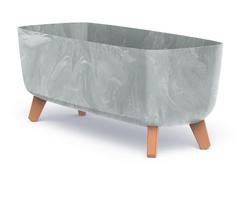 Plastikinis lauko vazonas "Gracia Case Beton Effect", pilkos sp., betono efekto, 58 x 24 x 23,5 cm.
