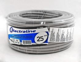 Kompiuterinis kabelis ELECTRALINE CAT5E/FTP(CU), ekranuotas, viengyslis, varinis, pilkos spalvos, 14