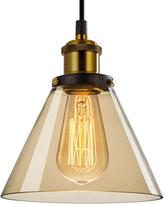 Pakabinamas šviestuvas G.LUX Gt-190-D19-1S-Bl Loft Amber, 1 x E27, 190 mm skersmens gaubtas, juodos/