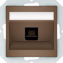 Kompiuterio lizdas VILMA Qr1000 Klrj45-16E2-02, 1 x RJ45, įleidžiamas, 6 kategorijos, mocha sp.