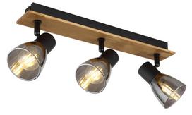 Kryptinis šviestuvas GLOBO Claude, E14, 3 x 40W, 230V, su jung., juodos matinės sp. metalas, tamsiai