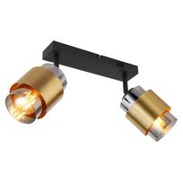 Kryptinis šviestuvas GLOBO Milley, E27, 2 x 40W, 230V, su jung., juodos matinės sp. metalas, dūmų sp