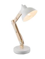 Stalinis šviestuvas GLOBO Tongariro, E27, 1 x 40W, 230V, su jungikliu, šviesus medis, baltos sp. met