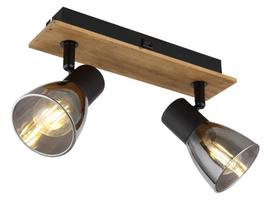 Kryptinis šviestuvas GLOBO Claude, E14, 2 x 40W, 230V, su jung., juodos matinės sp. metalas, tamsiai