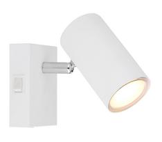 Kryptinis šviestuvas GLOBO Robby, GU10, 1 x 25W, 230V, su jungikliu, metalinis, baltos sp., 70 x 100