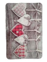 Kilimėlis RICCO Adria 5 Hearts, 50 x 80 cm, rusvas, 100% flanelė + putplastis 8mm, PVC pagrindas, 91