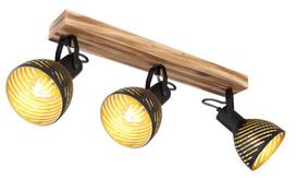 Kryptinis šviestuvas GLOBO Lenna, E27, 3 x 40W, 230V, juodos matinės sp. metalas, tamsiai rudas medi