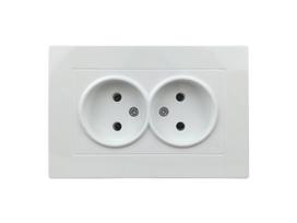 Kištukinis lizdas ORRO, 2 vietų, įleidžiamas, be įž., 16 A, 250 V, baltos sp., 9221-56, A550440037
