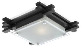 Lubinis šviestuvas GLOBO Edison, E27, 1 x 60W, 230V, su stiklu, medžiu, 270 x 270 x 85 mm, 48324