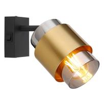Kryptinis šviestuvas GLOBO Milley, E27, 1 x 40W, 230V, su jung., juodos matinės sp. metalas, dūmų sp