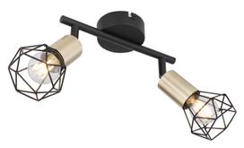 Kryptinis šviestuvas GLOBO Xara I, E14, 2 x 40W, 230V, metalinis, matinės juodos, sendinto žalvario
