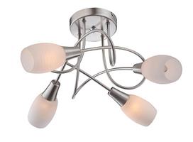Pakabinamas šviestuvas GLOBO Gillian, E14, 4 x 40W, 230V, matinis nikelis, stiklas, 495 x 310 mm, 54