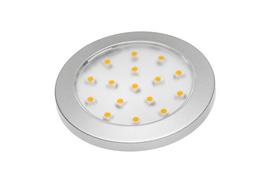 LED šviestuvas GTV Lumino, 1,5 W, 12V, 4000 K, 85 lm, IP20, paviršinis, laidas 2 m, apvalus, sidabro
