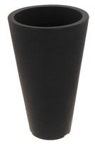 Plastikinis lauko vazonas, juodos sp., 28 x 28 x 45 cm.