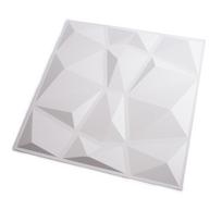 PVC 3D sienų lakštas WAKSLINE Hm3D-136, spl. balta, 500x500x10 mm