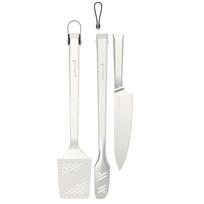 Grilio įrankių rinkinys BARBECOOK Premium, (mentelė,žnyplės,šefų peilis), 3vnt., nerūdijančio plieno