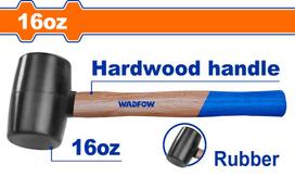 Guminis plaktukas WADFOW, kietmedžio rankena, 0,45 kg, spl. juoda, WMB7302