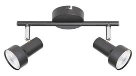 Kryptinis šviestuvas RABALUX Konrad, GU10, 2 x 50W, 230V, IP20, metalinis, juodos sp., 260 x 140 x 8
