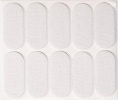 Padukas VOREL, Y x 74846, 20 x 45 mm, 10 vnt., lipnus, baltas veltinis