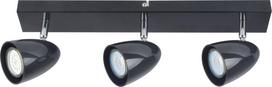 Kryptinis šviestuvas RABALUX Perico 73019, GU10 3X MAX 5W, skermuo 70 mm, IP20, 230V, 50Hz, juodos s