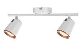Kryptinis šviestuvas RABALUX Solange, LED, 2 x 6W, 230V, 3000K, 2 x 380 lm, IP20, metalinis, baltos